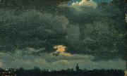 Stormy Sky over Landscape with Distant Church unknow artist
